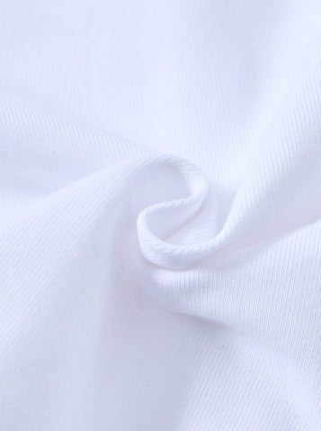 Basic Cardigan Crop Length T-shirt - White