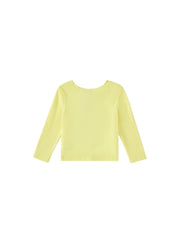 Basic Cardigan Crop Length T-shirt - yellow