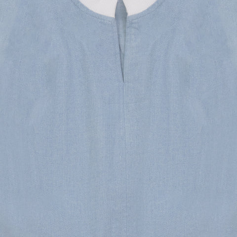Denim Trim Vest - Pale Blue Denim