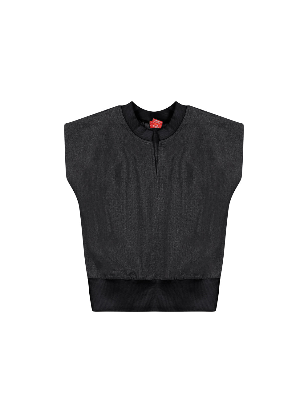 Denim Trim Vest - Black Denim