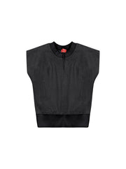Denim Trim Vest - Black Denim
