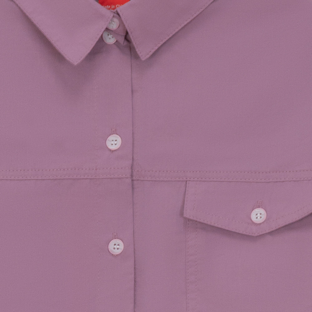 Pocket Crop Shirt - Purple