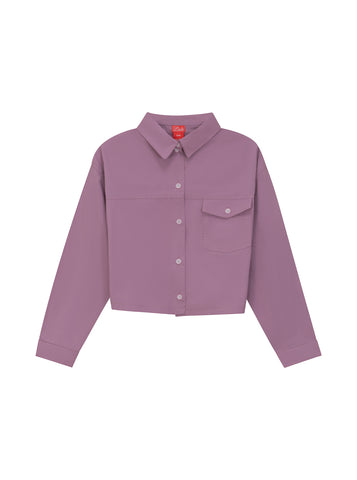 Pocket Crop Shirt - Purple
