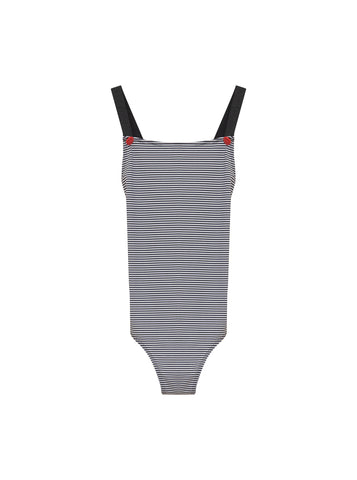 Seersucker Stripe Swimsuit - Black Stripe