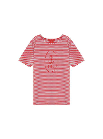Seersucker Striped T-shirt - Red Stripe