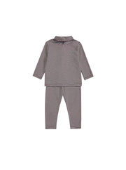 Baby Mock Neck Striped Set -  Brown