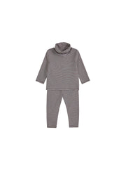 Baby Mock Neck Striped Set -  Brown