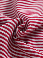 Baby Mock Neck Striped Set -  Burgundy