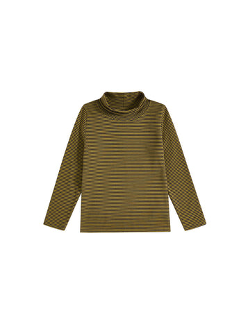 Stripe Mock Neck T-shirt - Green