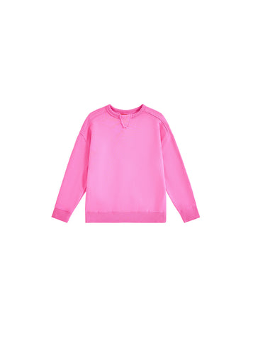 French Terry Cut Top - Hot Pink