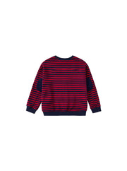 Corduroy Sleeve Patch Top - Red/navy
