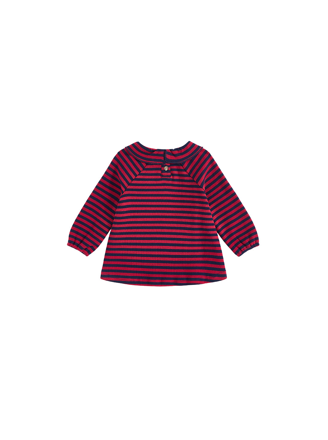 Striped Ruffle Collar Top