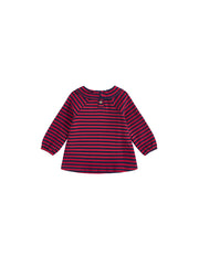 Striped Ruffle Collar Top