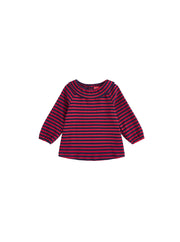 Striped Ruffle Collar Top