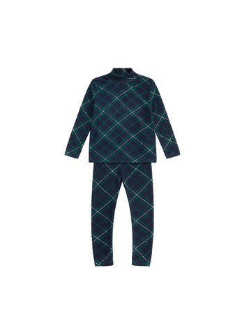 Baby Plaid Mock Neck Set - Green