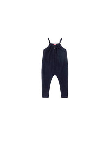 Baby Velour Studded Strap Overall