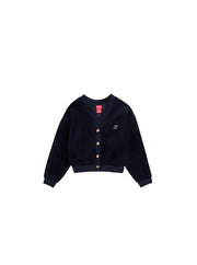 Cardigan Velour Crop Top