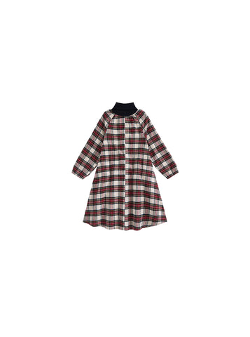Plaid Turtleneck Dress
