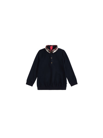 Plaid Collar Polo