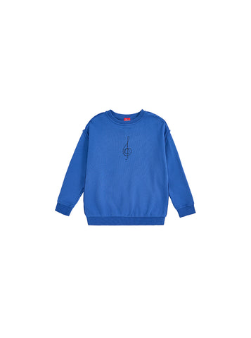 Musical Note Print Top - Royal Blue