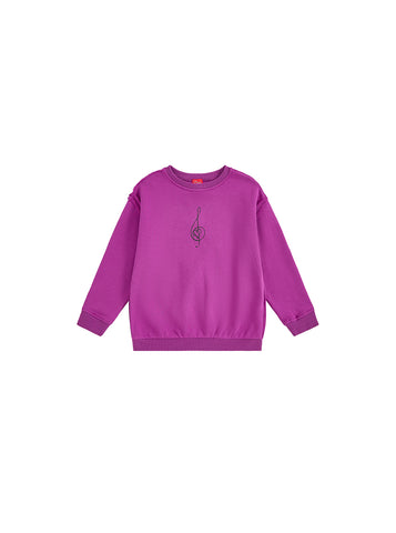 Musical Note Print Top- Purple