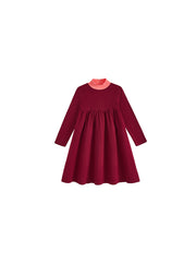 Contrast Mock Neck Dress