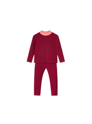 Baby Contrast Mock Neck Set - Girl