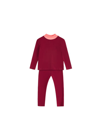 Baby Contrast Mock Neck Set - Girl