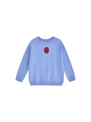 Smiley Print Top- Blue