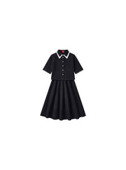 Collar Shirt / Skirt Set