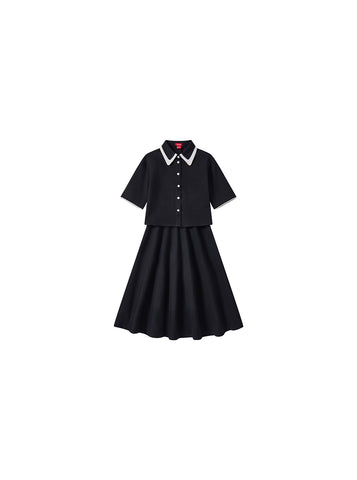 Collar Shirt / Skirt Set