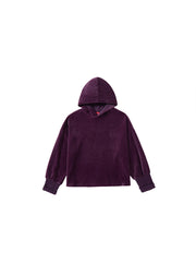 Velour Hooded Crop Length Top