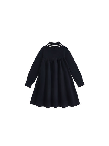 Knit Turtleneck Stripe Dress