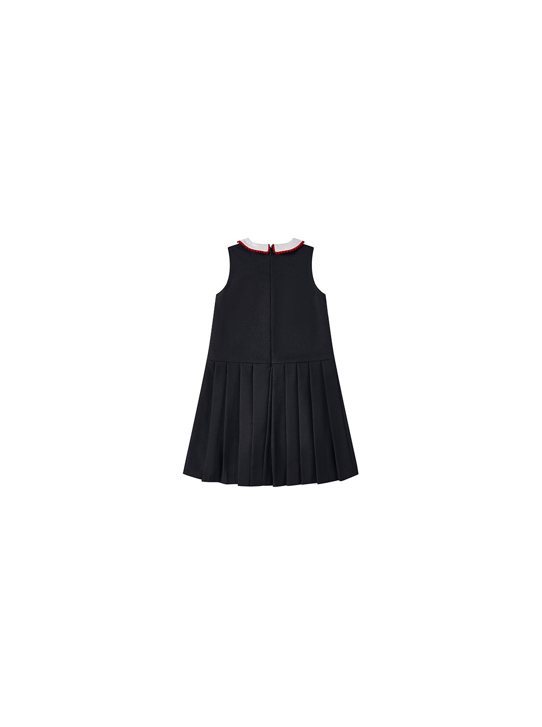 Collar Trim Bottom Pleats Jumper