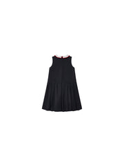 Collar Trim Bottom Pleats Jumper