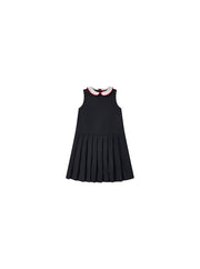 Collar Trim Bottom Pleats Jumper
