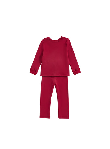 Baby French Terry Solid Set - Deep Maroon