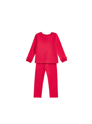 Baby French Terry Solid Set - Hot Coral