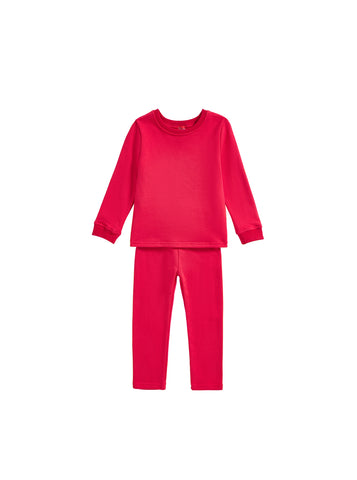 Baby French Terry Solid Set - Hot Coral