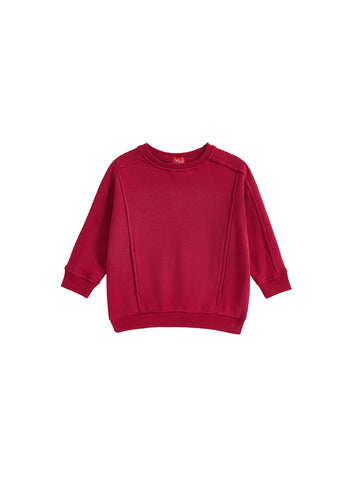 French Terry Cut Top - Deep Maroon