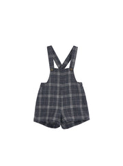 Baby Grey Plaid Short Overall
