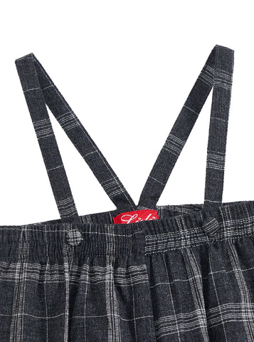 Baby Grey Plaid Bubble Overall