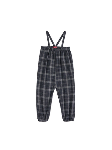 Baby Grey Plaid Bubble Overall
