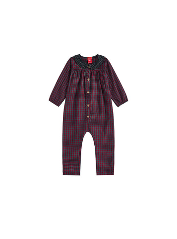 Plaid Collar Overall
