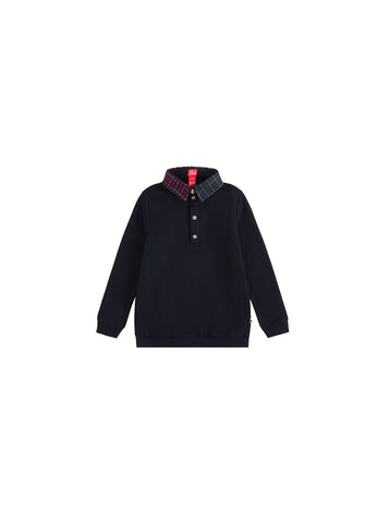 Plaid Collar Polo