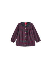 Plaid Sailor Collar Shirt