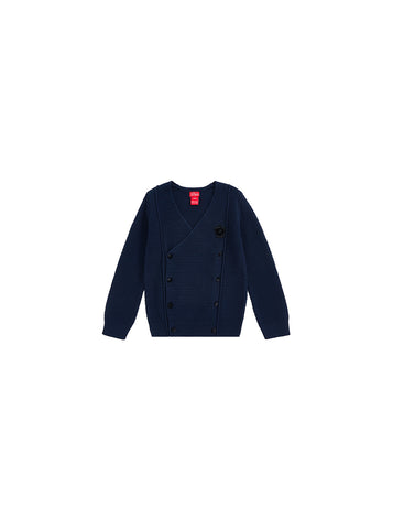 Cardigan Buttons Emblem Sweater