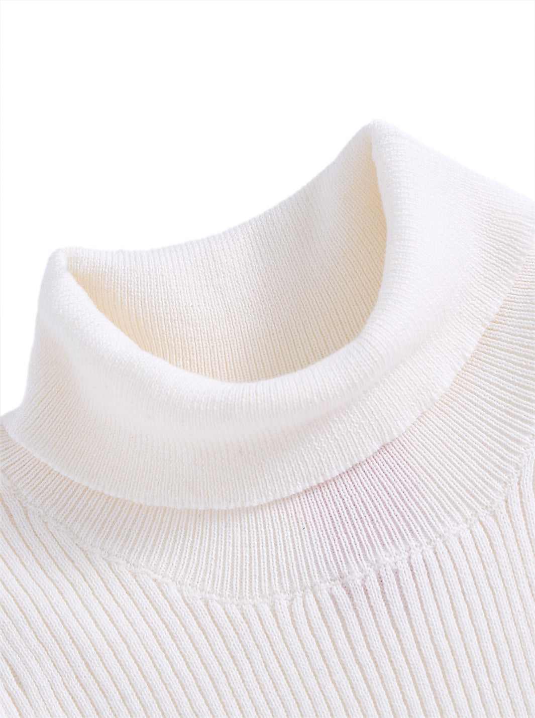 Basic Turtleneck Sweater - Cream White