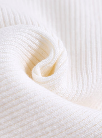 Basic Turtleneck Sweater - Cream White