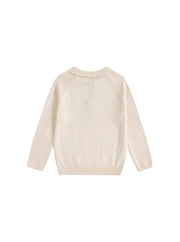 Collar Emblem Sweater - Almond White